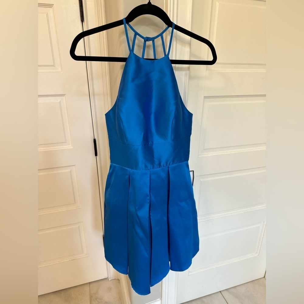 NEW B. Darlin Fit & Flare Blue Mini Dress Junior Size 9/10 HOCO Prom Rush Dance
